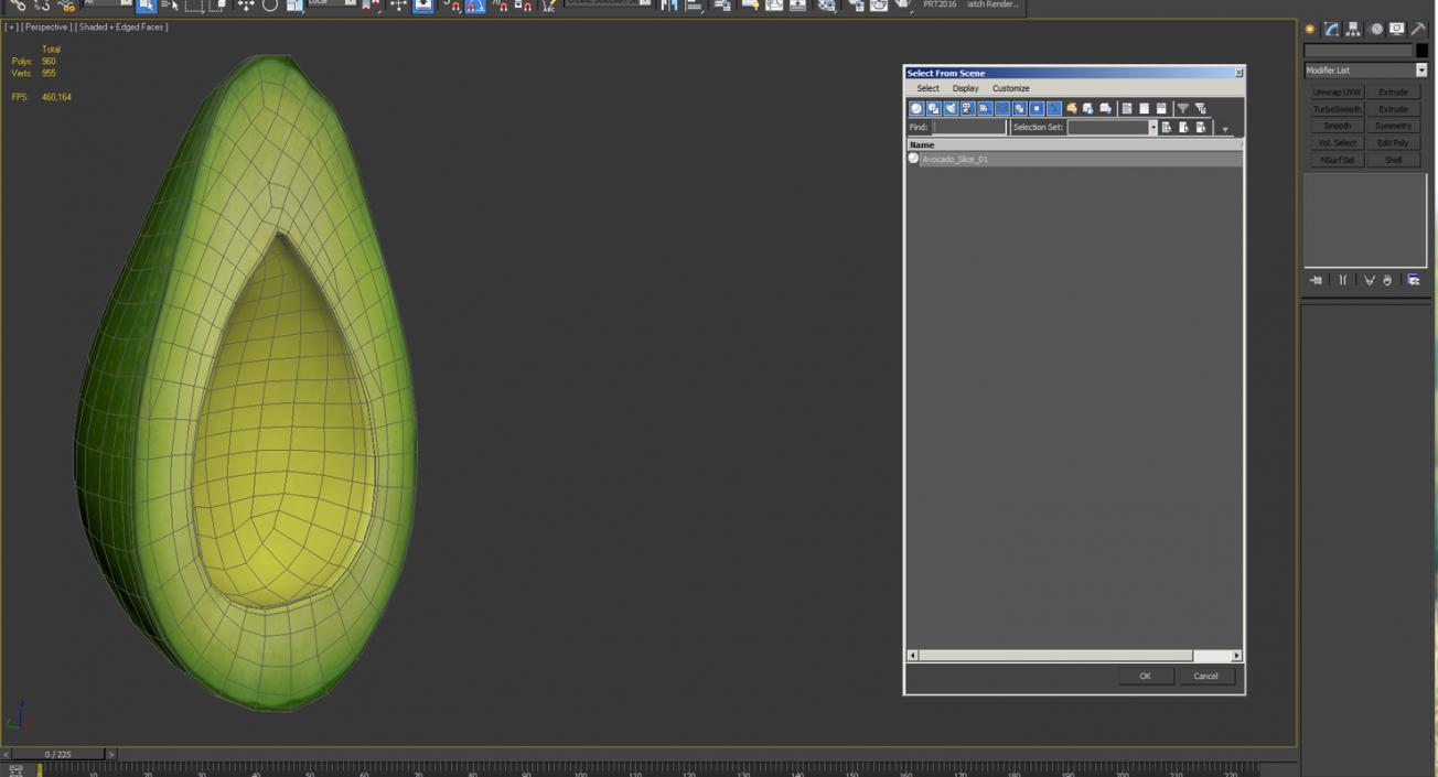 Avocado Half 3D