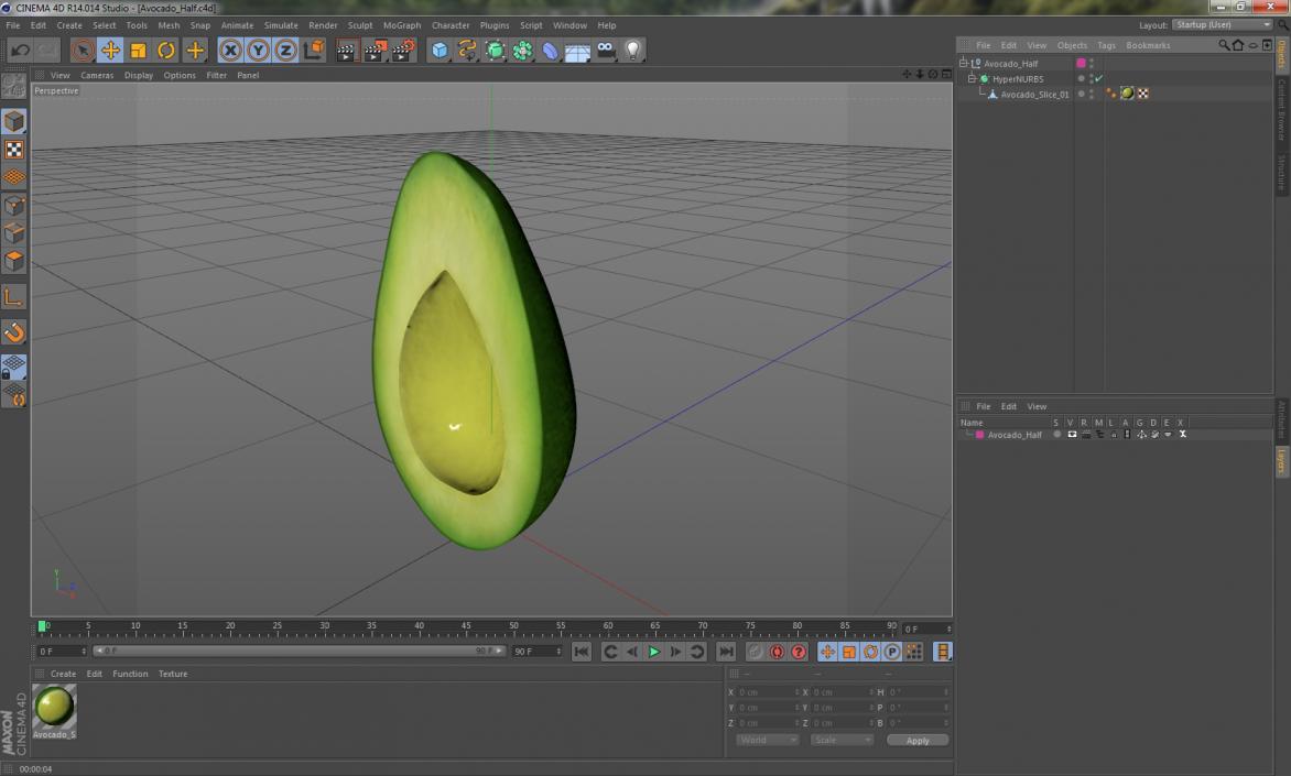 Avocado Half 3D