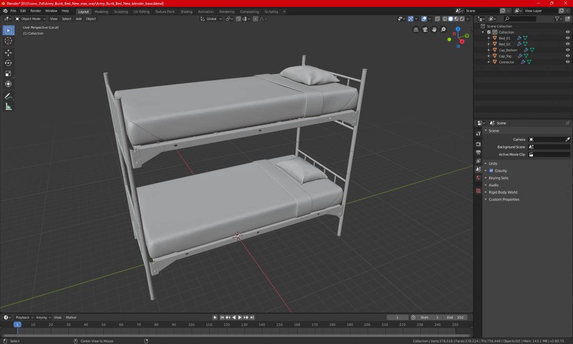 Army Bunk Bed New 3D