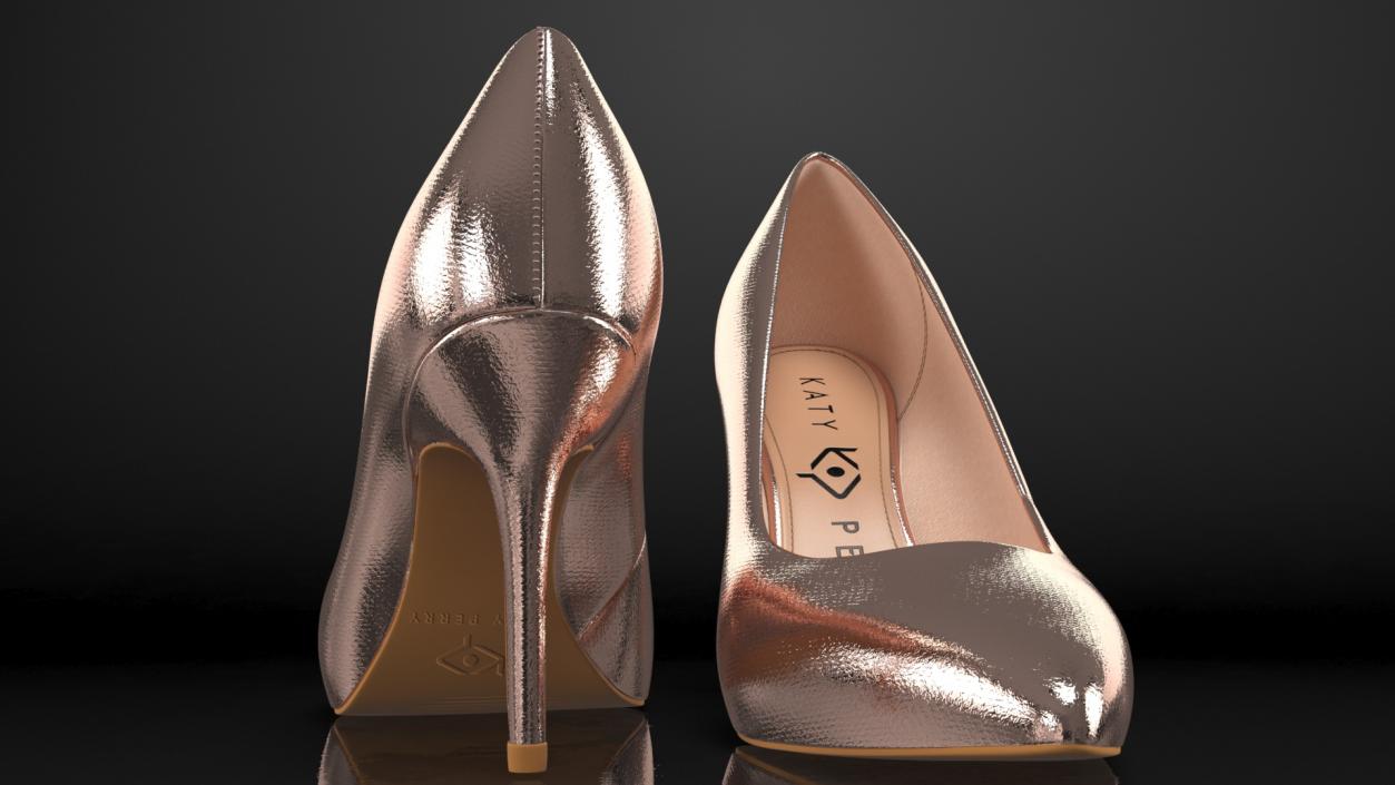 Katy Perry Rose Gold Sissy Pumps 3D