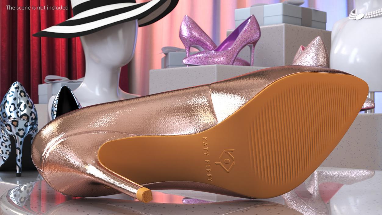 Katy Perry Rose Gold Sissy Pumps 3D