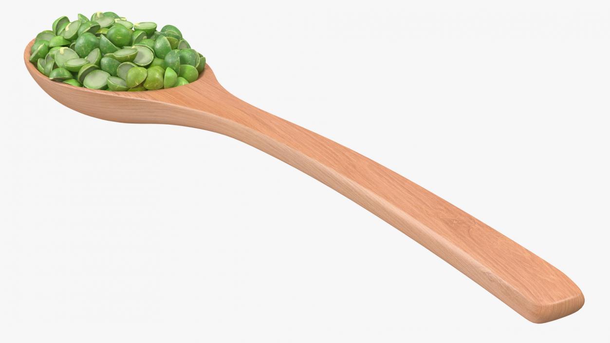 3D Split Pea in a Woden Spoon
