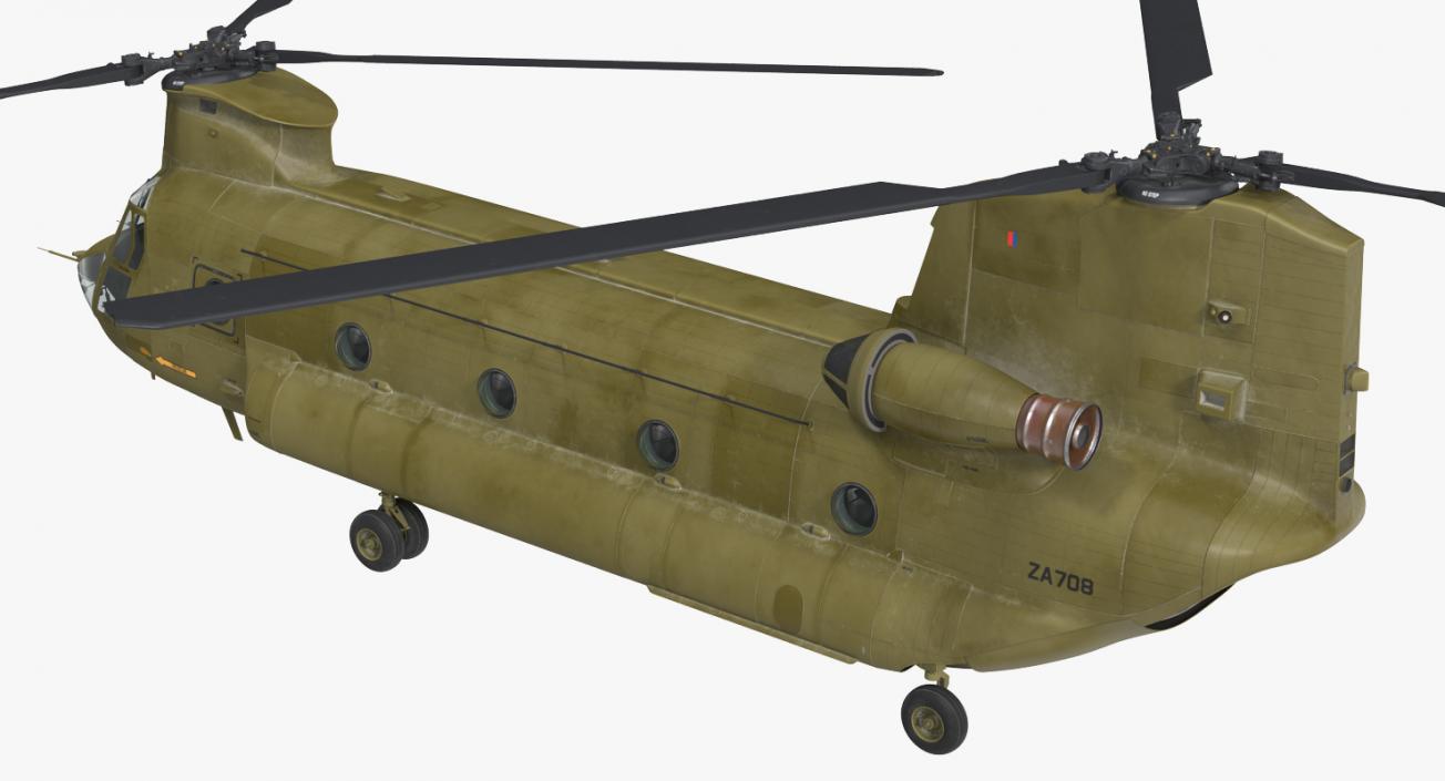 Heavy Helicopter CH-47 Chinook Rigged 3D