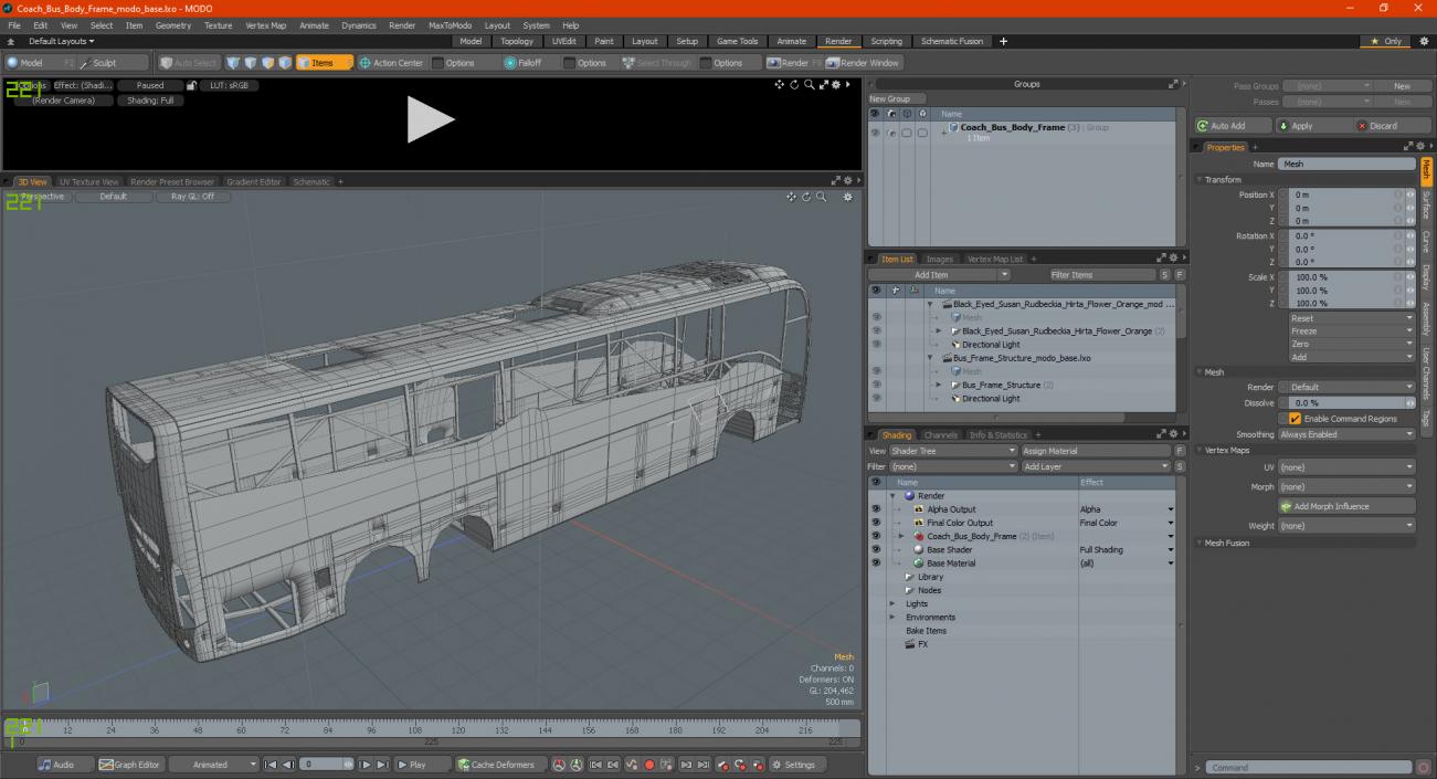 3D model Coach Bus Body Frame