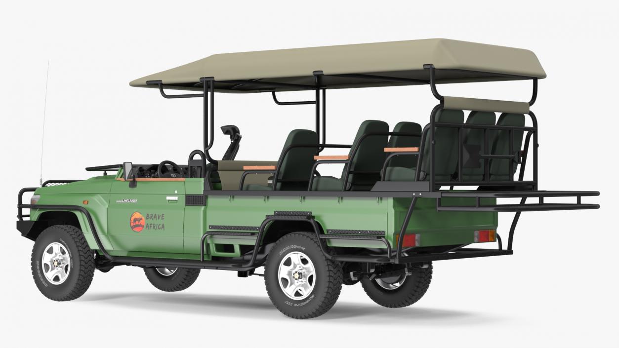 Toyota Land Cruiser Safari Open Sided Green Clean 3D model