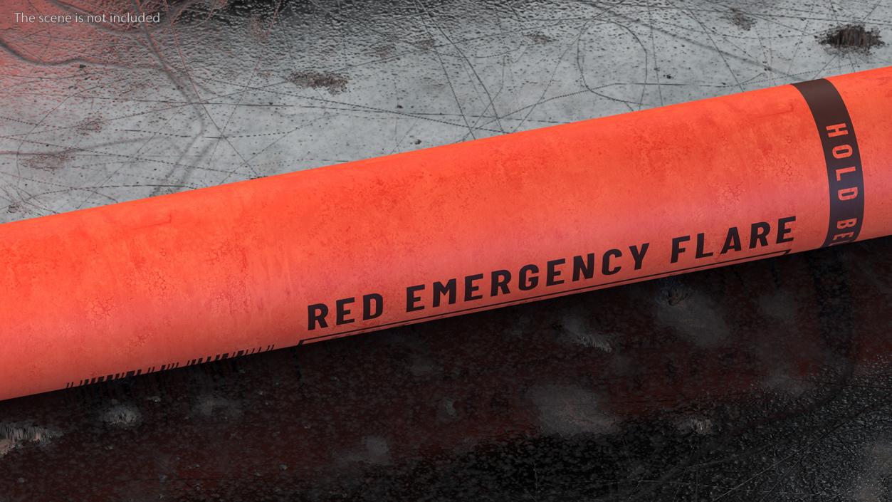 Emergency Roadside Chemical Red Flare 3D