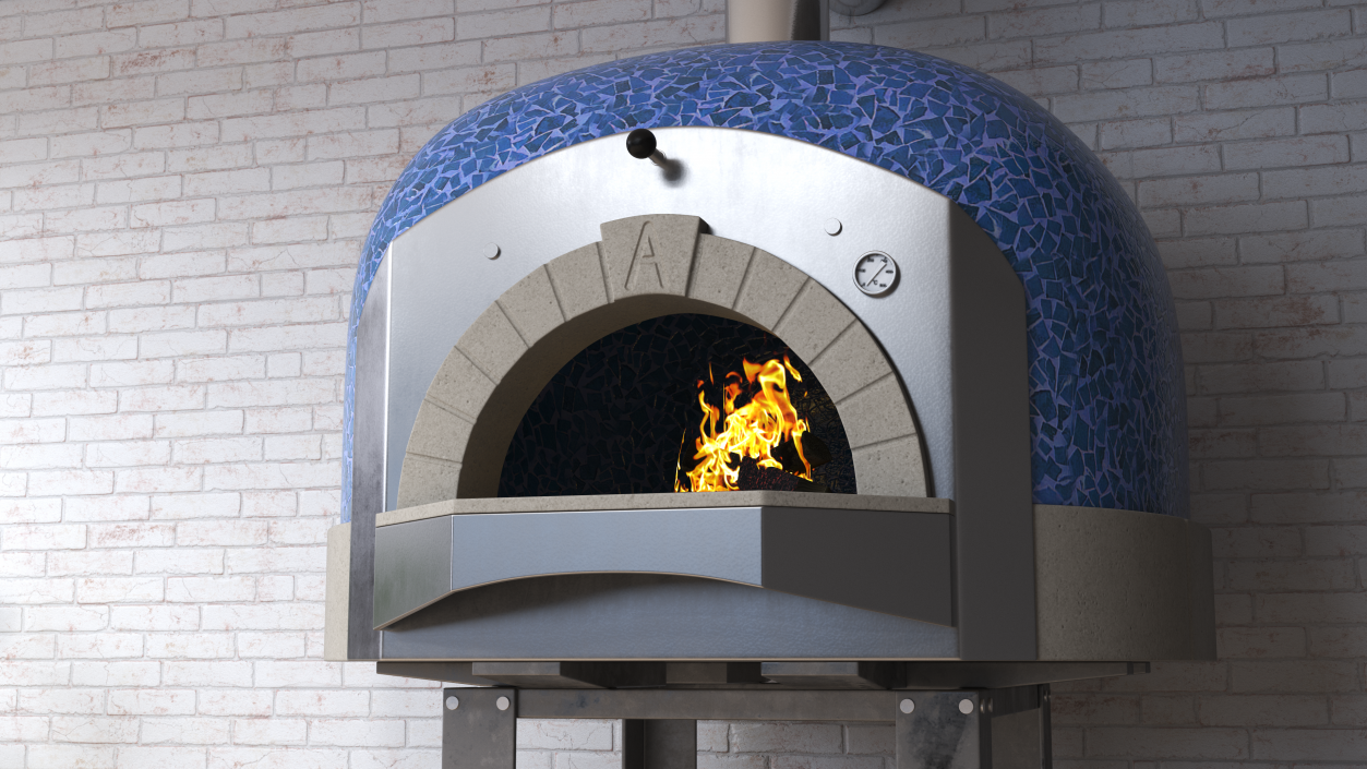 3D model Rustic Italian Pizza Oven Blue