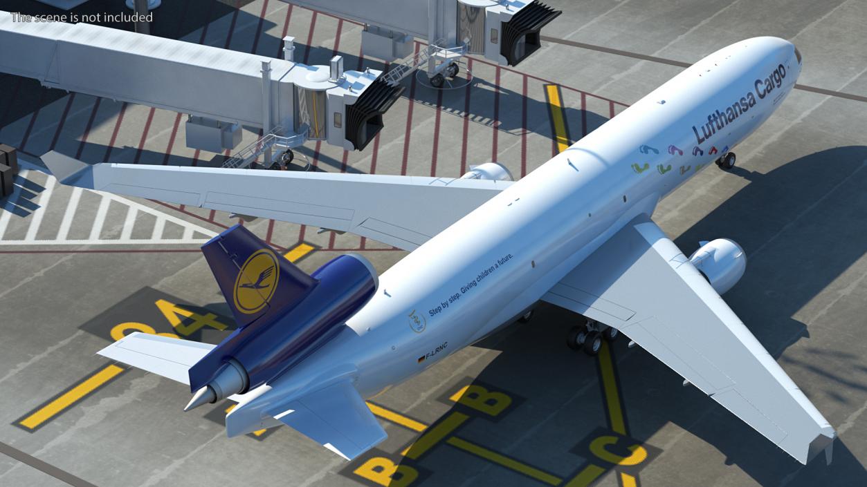 3D model McDonnell Douglas MD11 Tri Jet Airliner Lufthansa Cargo