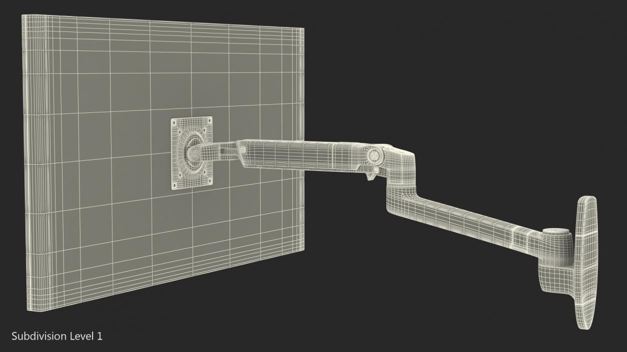 3D Ergotron LX Wall Mount Monitor Arm Rigged