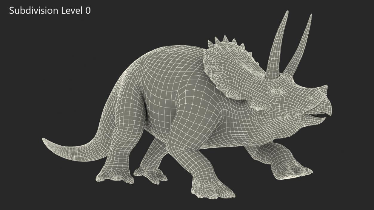 Triceratops Skeleton Fossil with Transparent Skin 3D model