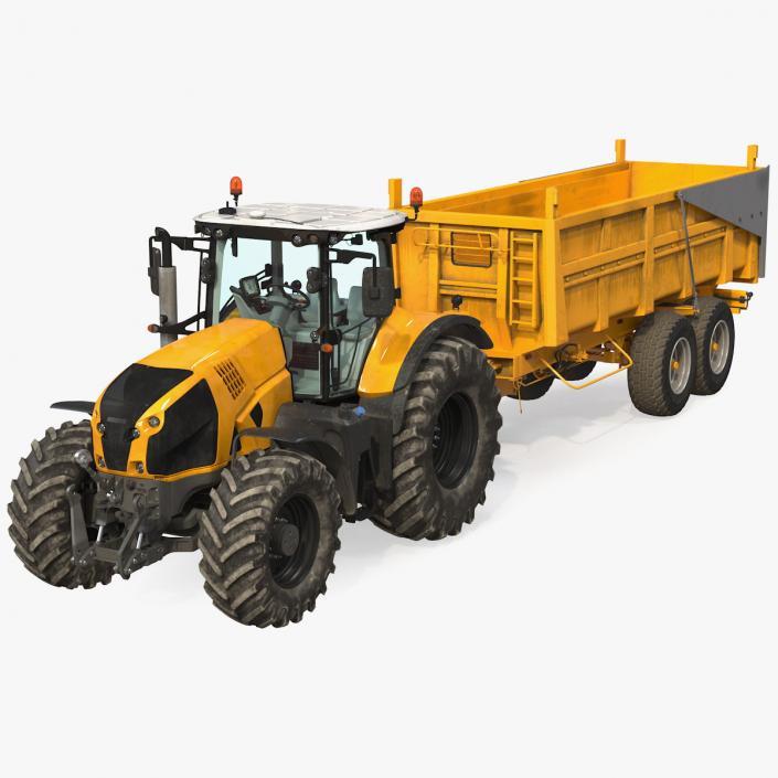 Tractor with Body Tipper Trailer 3D