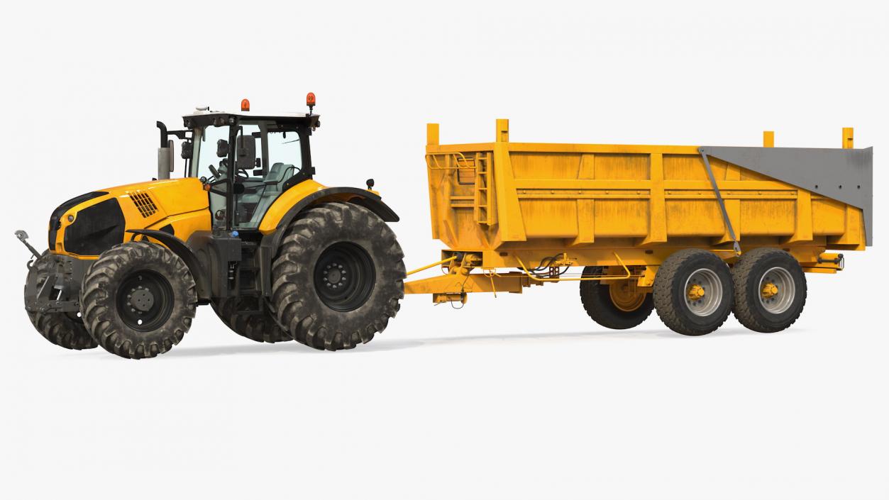 Tractor with Body Tipper Trailer 3D