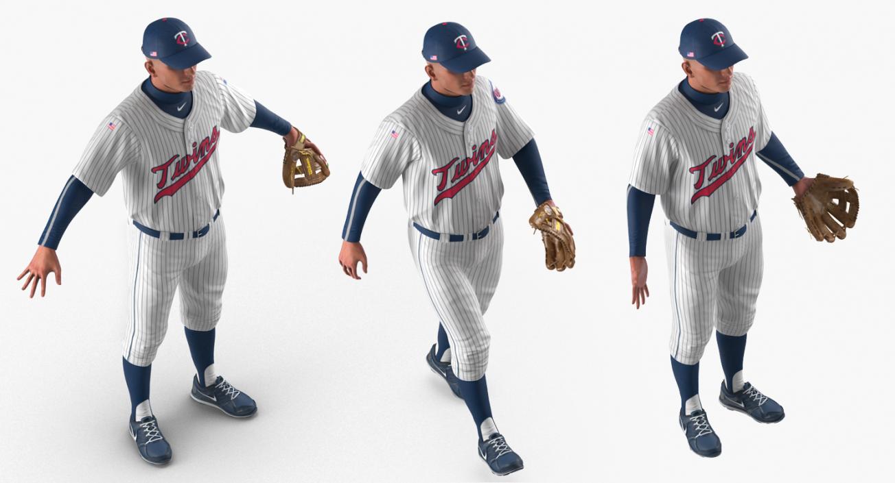 3D Baseball Player Rigged Twins model