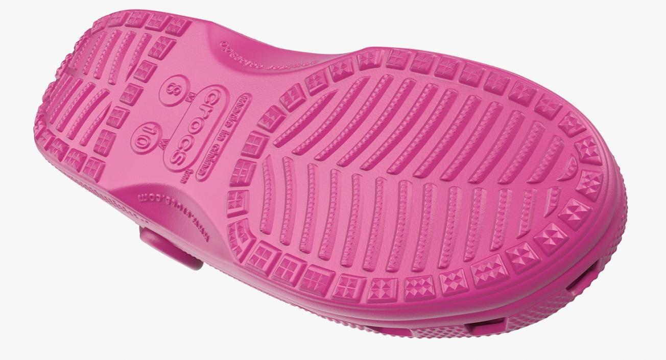 3D Classic Crocs Pink model