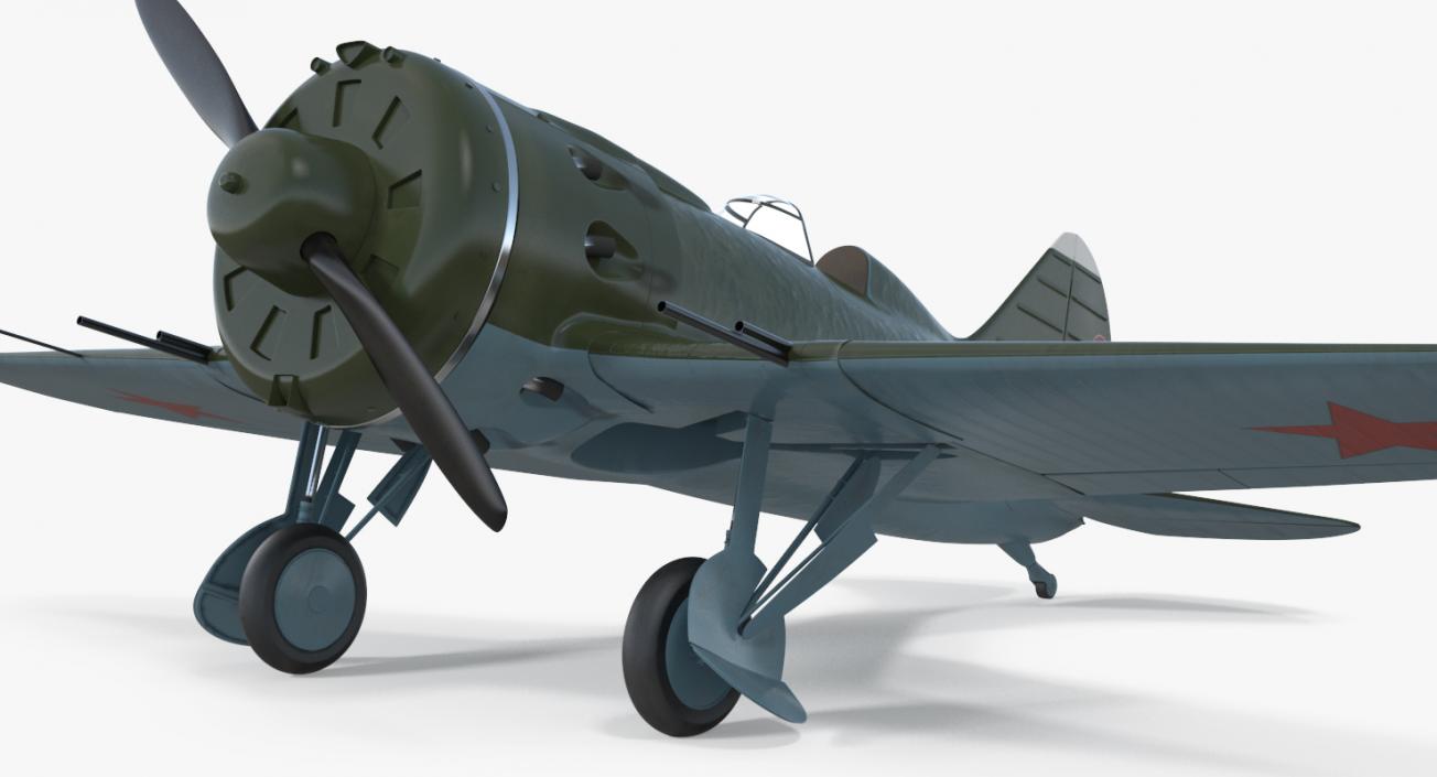 Soviet WWII Fighter Aircraft Polikarpov I-16 3D model