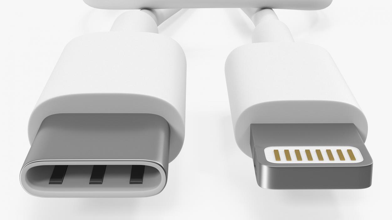 3D USB Type-C to Lightning Cable Folded