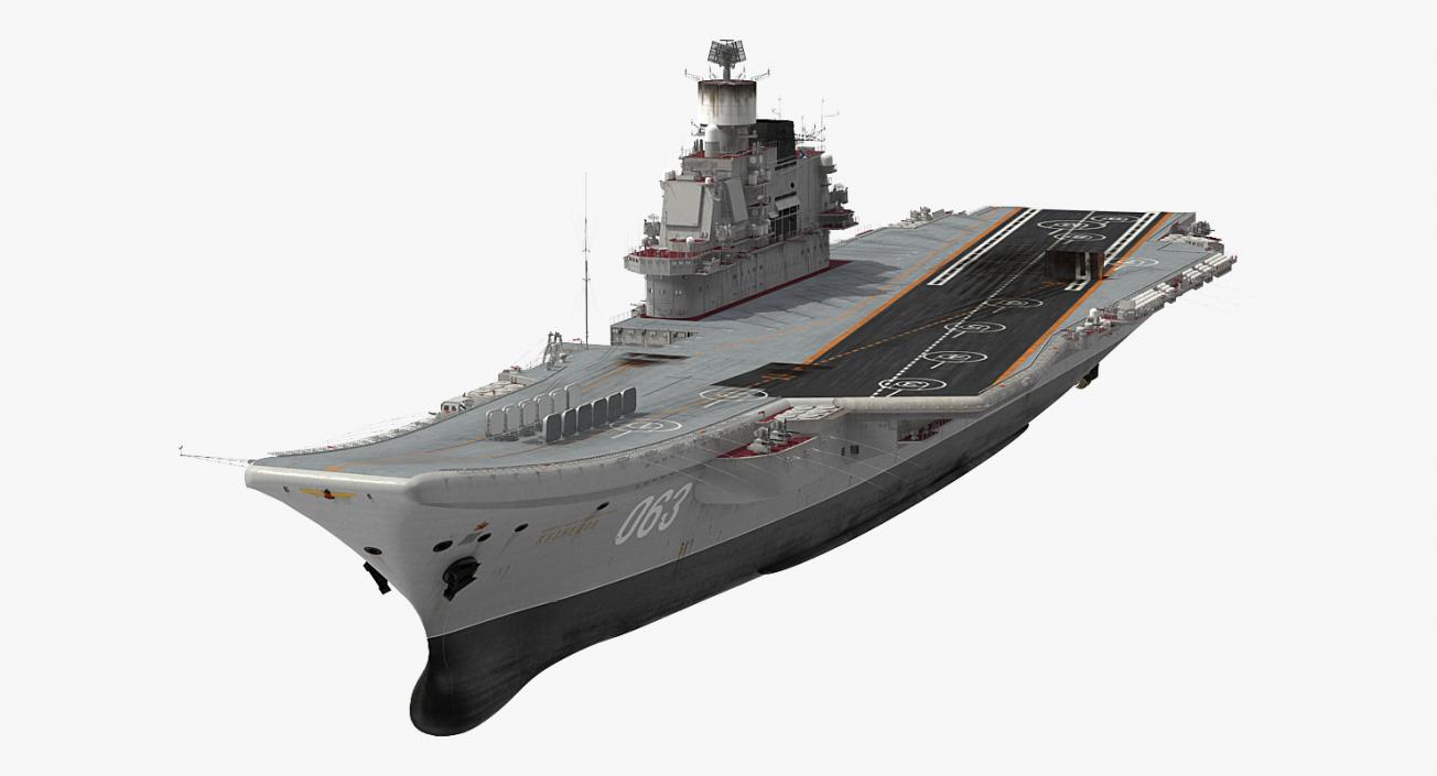 3D Admiral Kuznetsov Aircraft Carrier Rigged