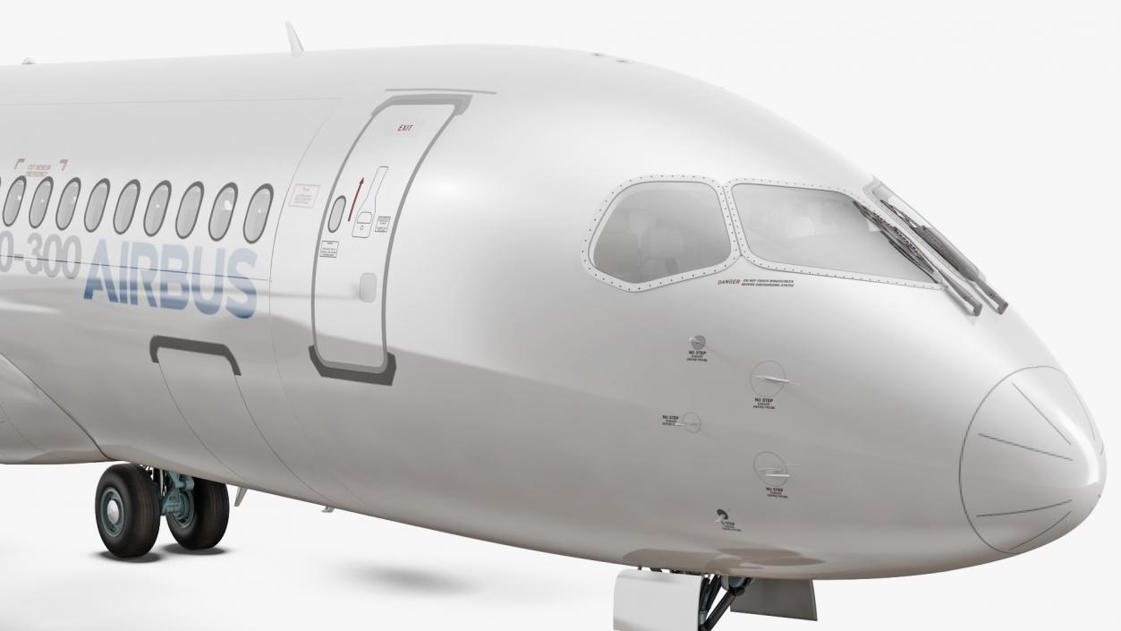 3D Airbus A220 300 Detailed Interior model