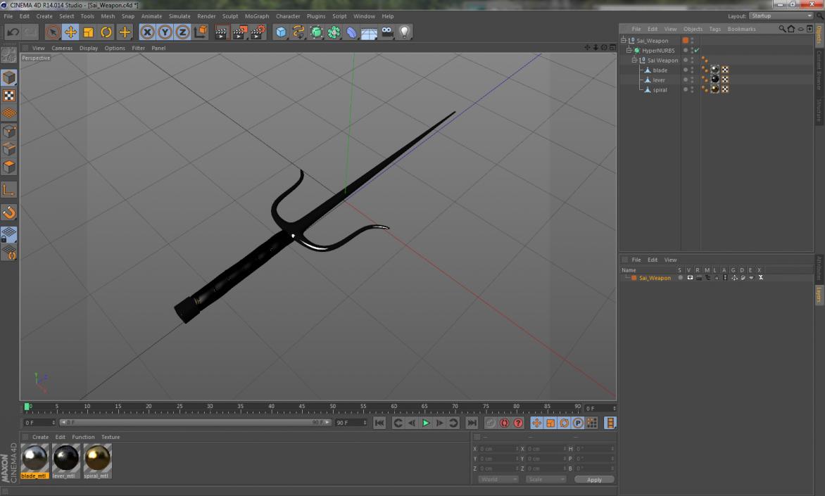 3D model Sai Weapon