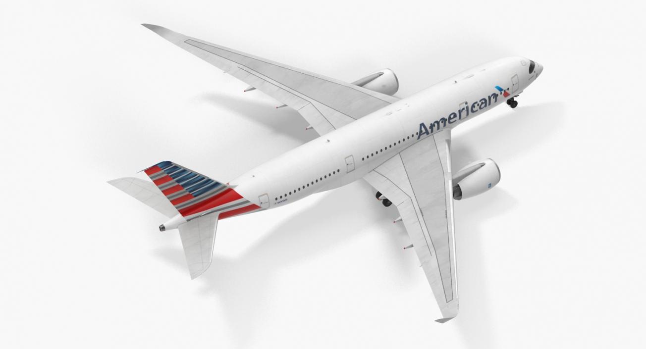 3D Airbus A350-800 American Airlines model