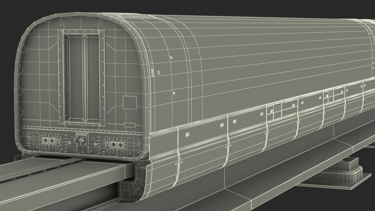 3D model Chinese Maglev Bullet Train on Rail
