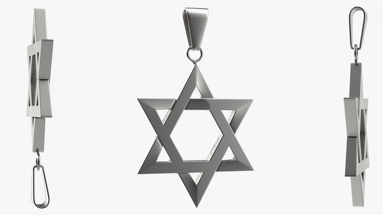 Star of David Necklace Silver 3D model