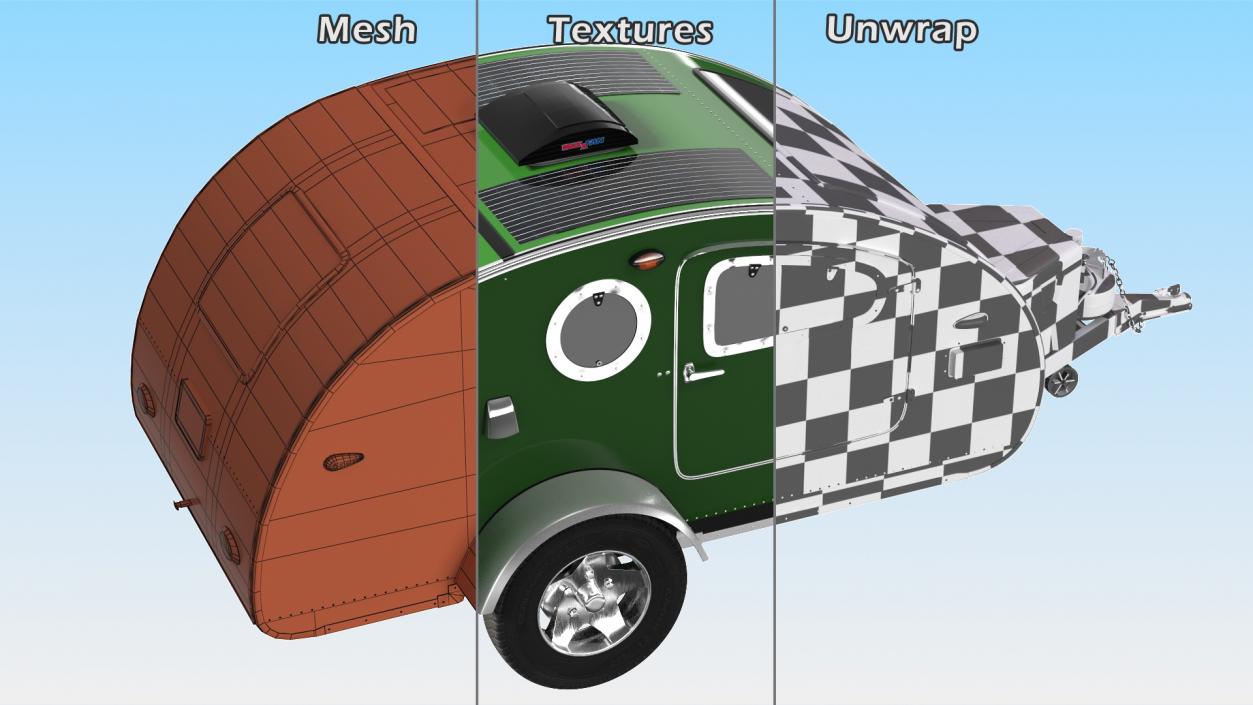 3D model Vistabule Teardrop Camping Trailer Simple Interior