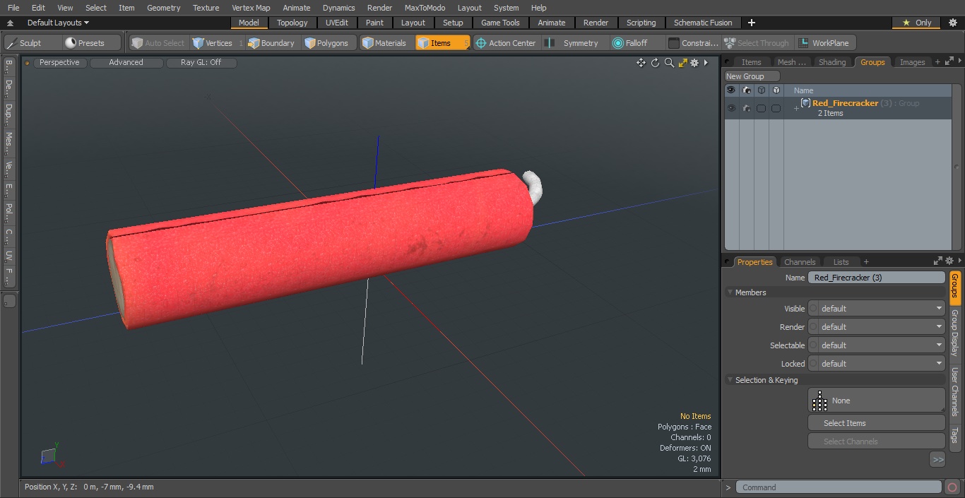 3D model Red Firecracker