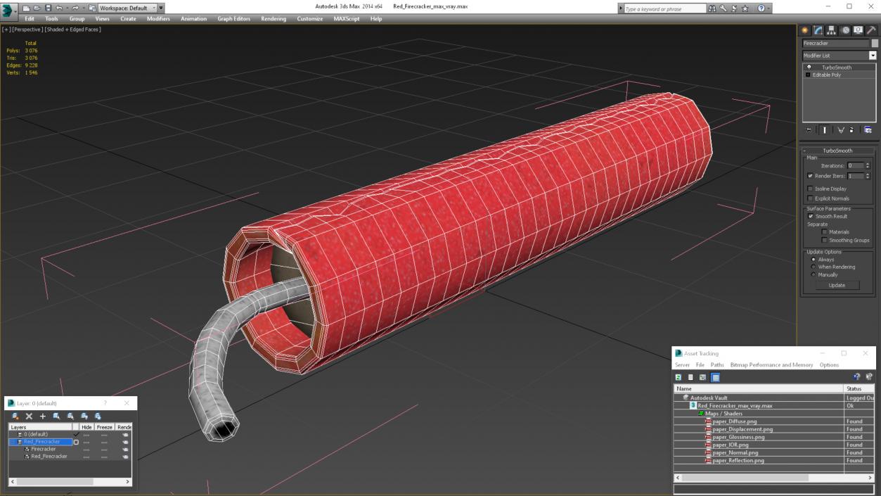 3D model Red Firecracker