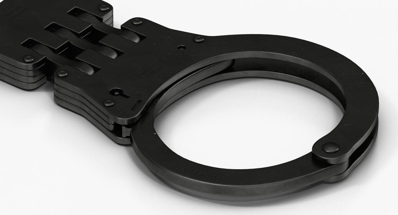 Hinged Handcuffs Black 3D