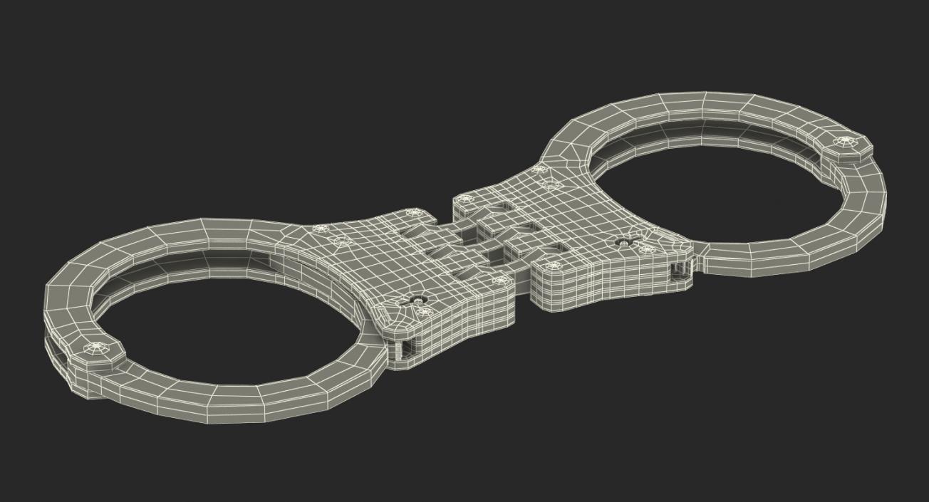 Hinged Handcuffs Black 3D