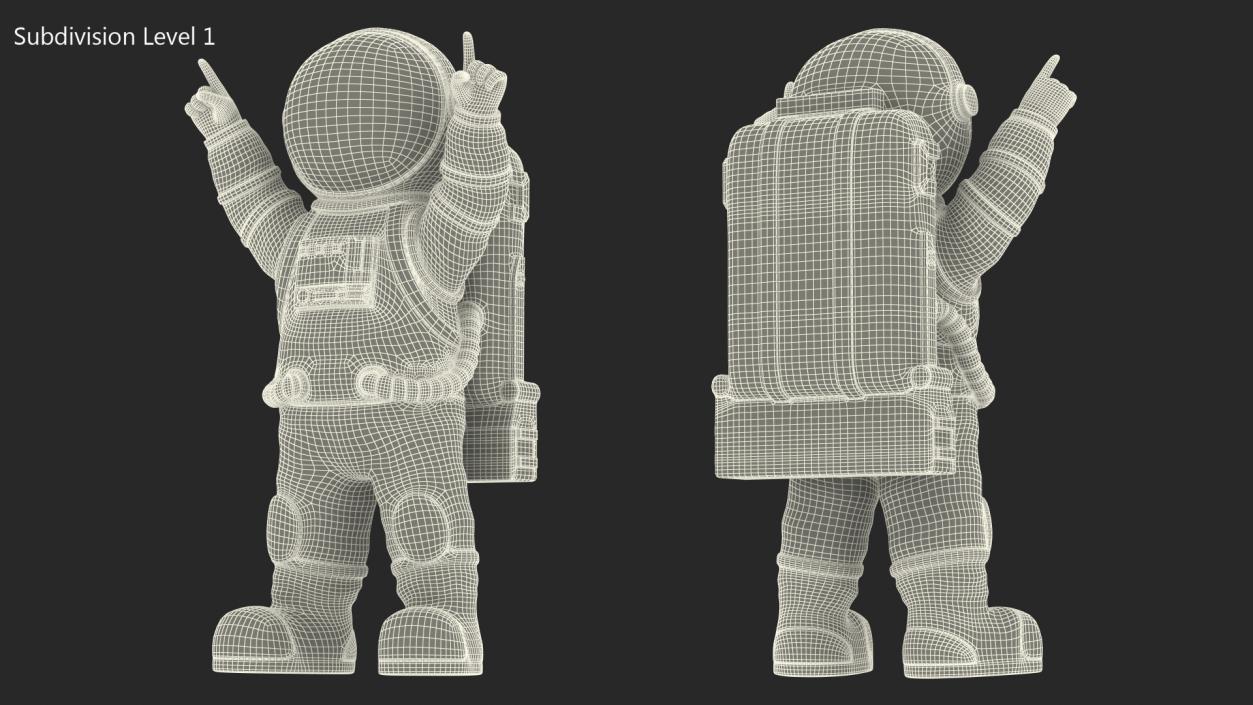 Spaceman Toy Character Green Happy Pose 3D model