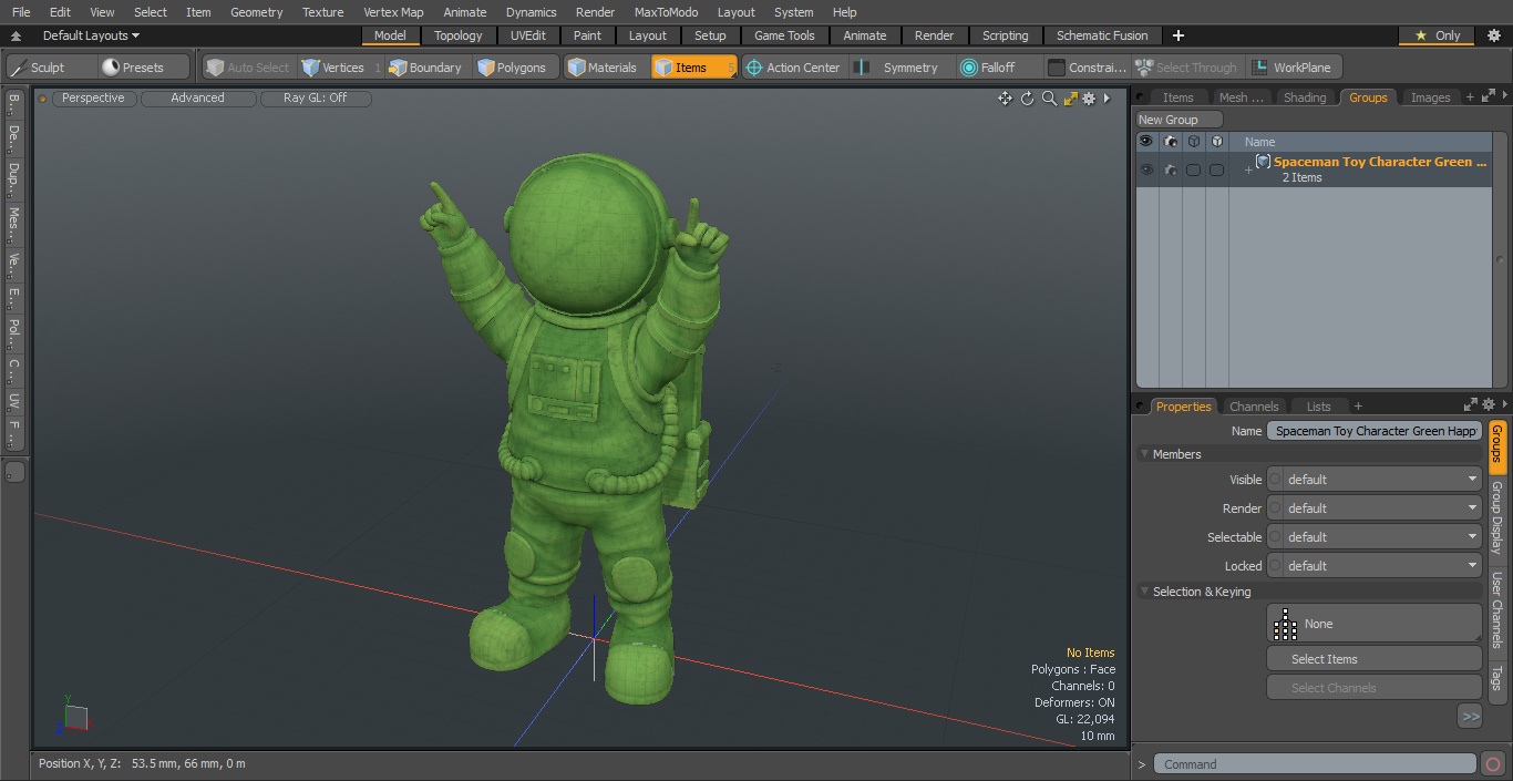 Spaceman Toy Character Green Happy Pose 3D model