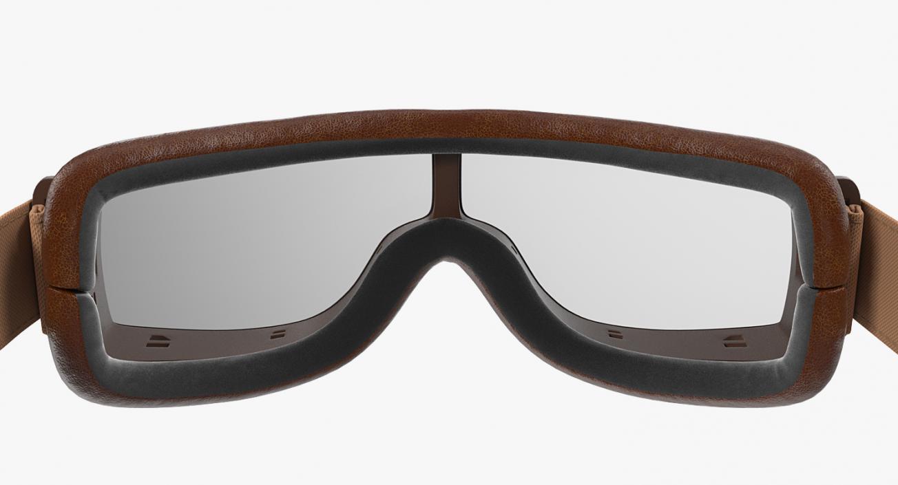 Brown Pilot Goggles 3D model