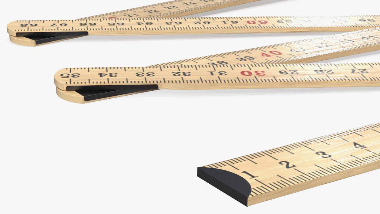 3D Folding Ruler with Metric Measurements model