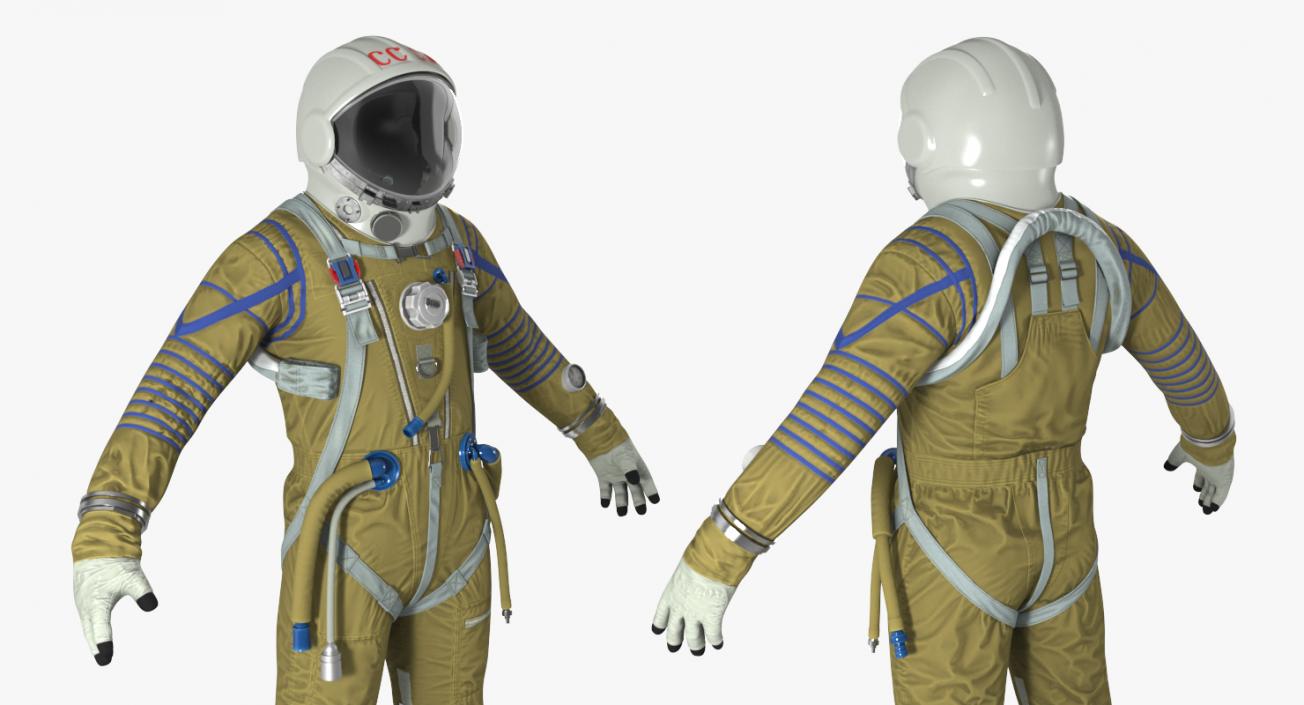 3D USSR Space Suit Strizh with SK-1 Helmet Rigged