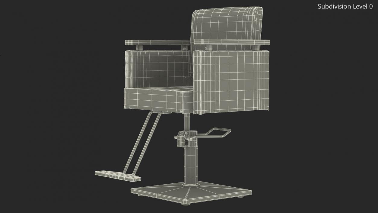 3D model Hydraulic Barber Chair Modern Black