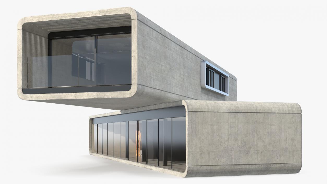 Concrete Modernist House 3D model