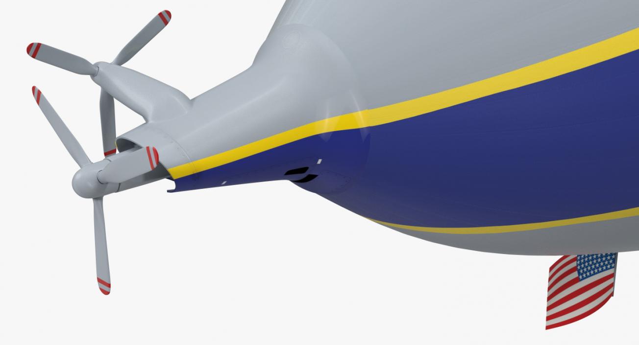 Goodyear Blimp Airship Rigged 3D model