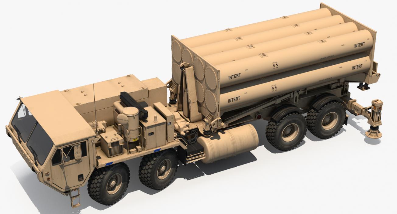 US Mobile Anti Ballistic Missile System THAAD Rigged 3D