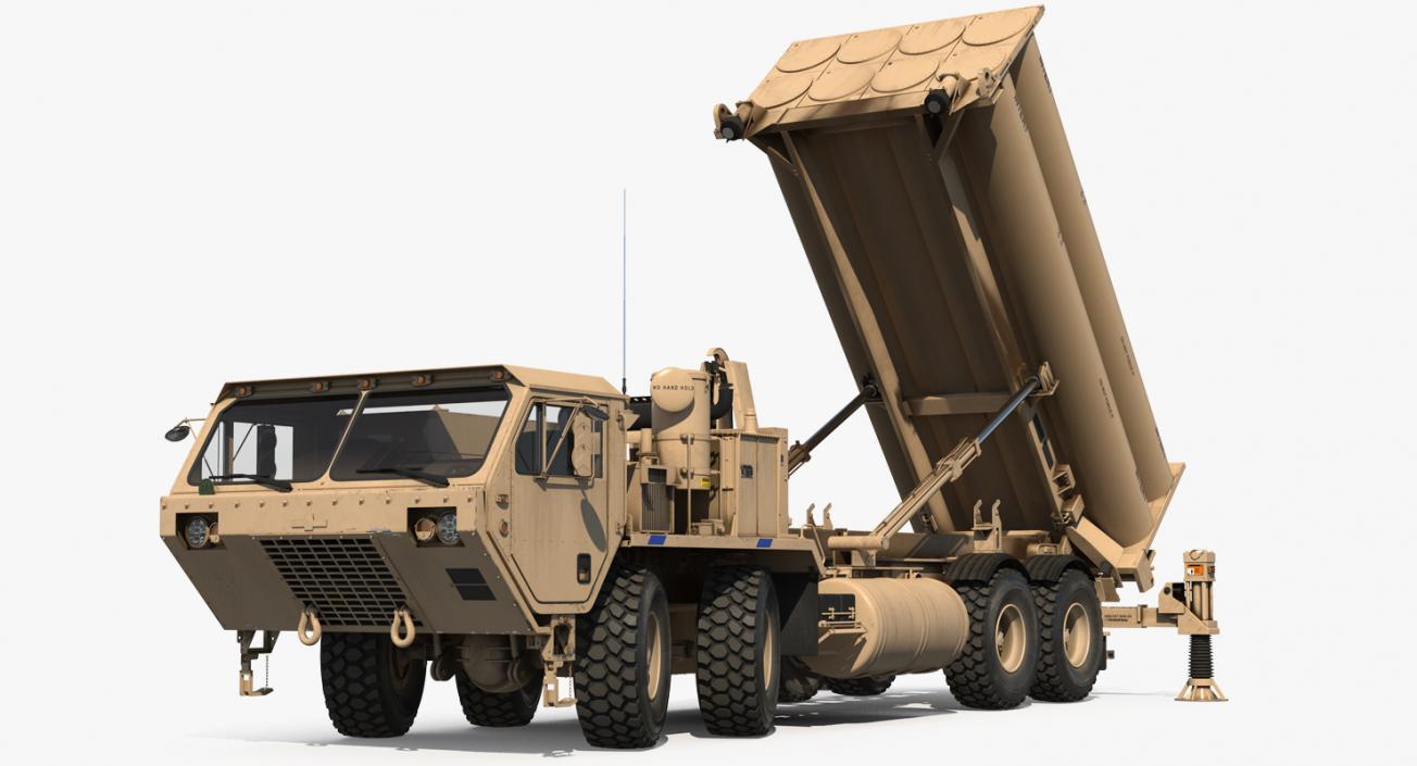 US Mobile Anti Ballistic Missile System THAAD Rigged 3D