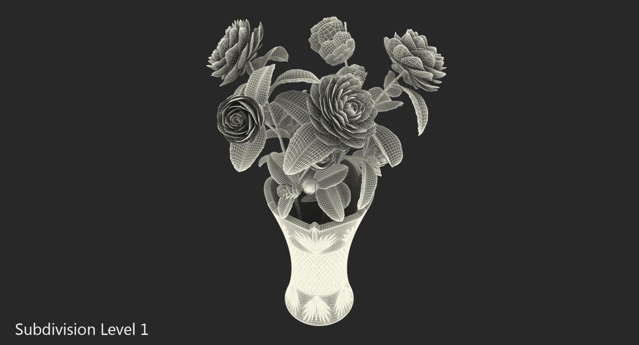 Flower Bouquet in Vase 3D