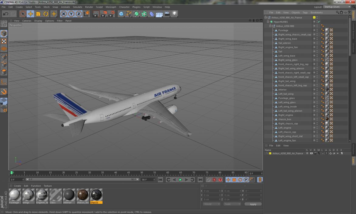 3D Airbus A350-900 Air France