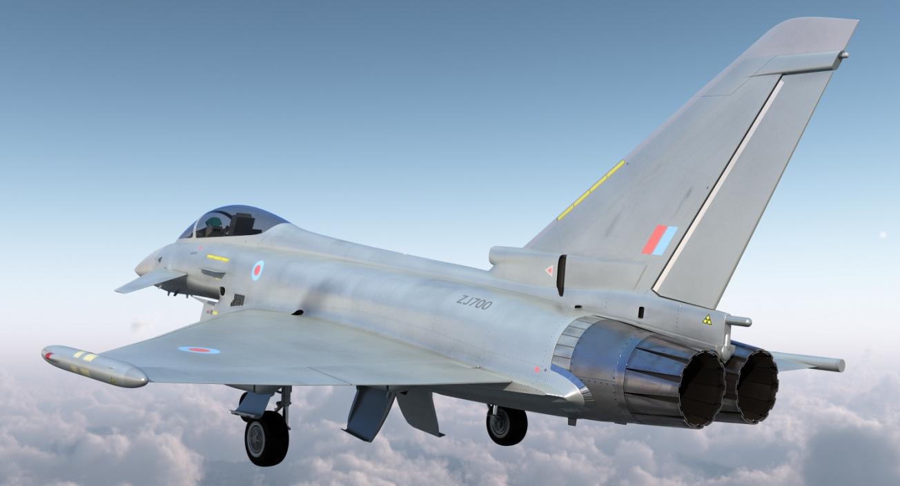 Fighter Eurofighter Typhoon Rigged 3D model