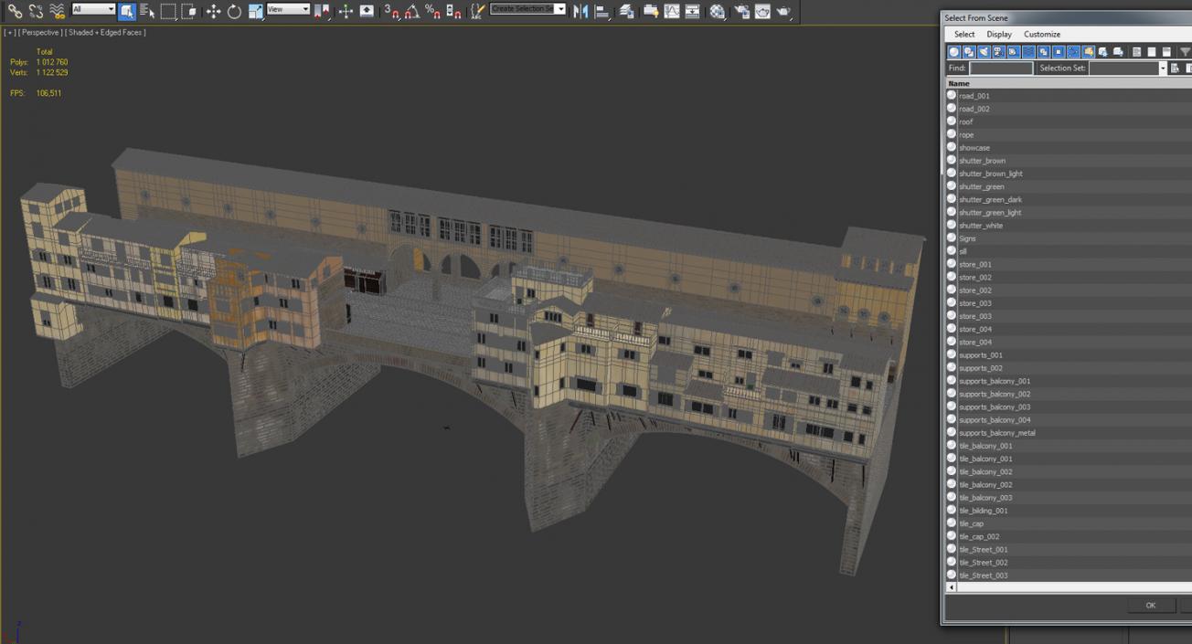 Ponte Vecchio Bridge Florence 3D model