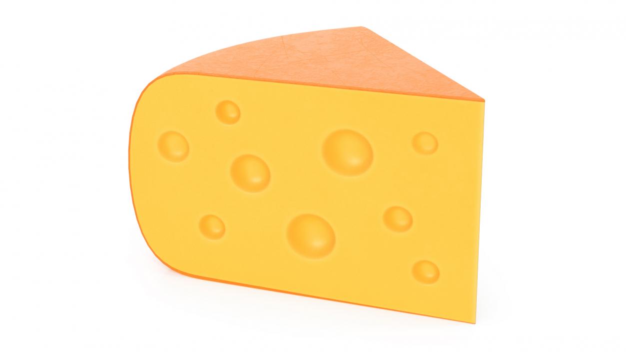 3D Cartoon Piece of Cheese model