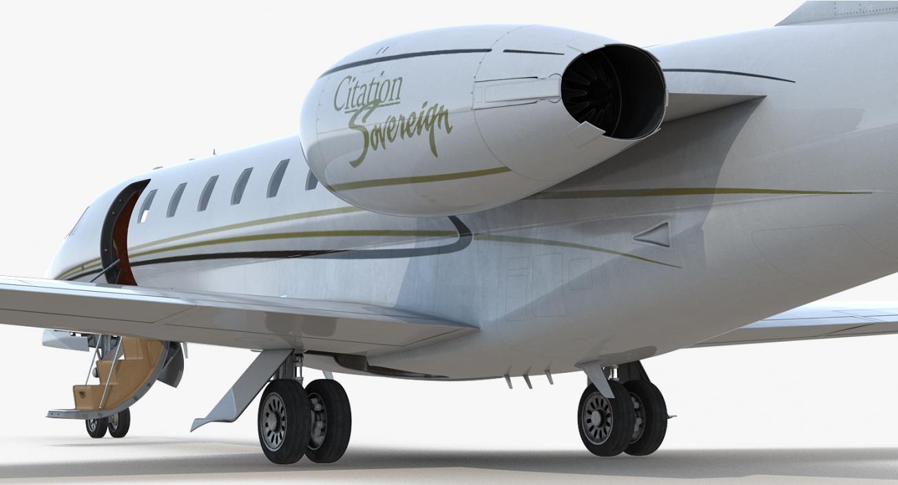 3D Business Jet Cessna Model 680 Sovereign Rigged