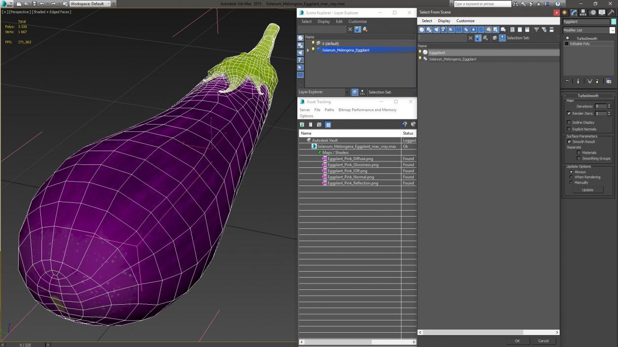 3D Solanum Melongena Eggplant