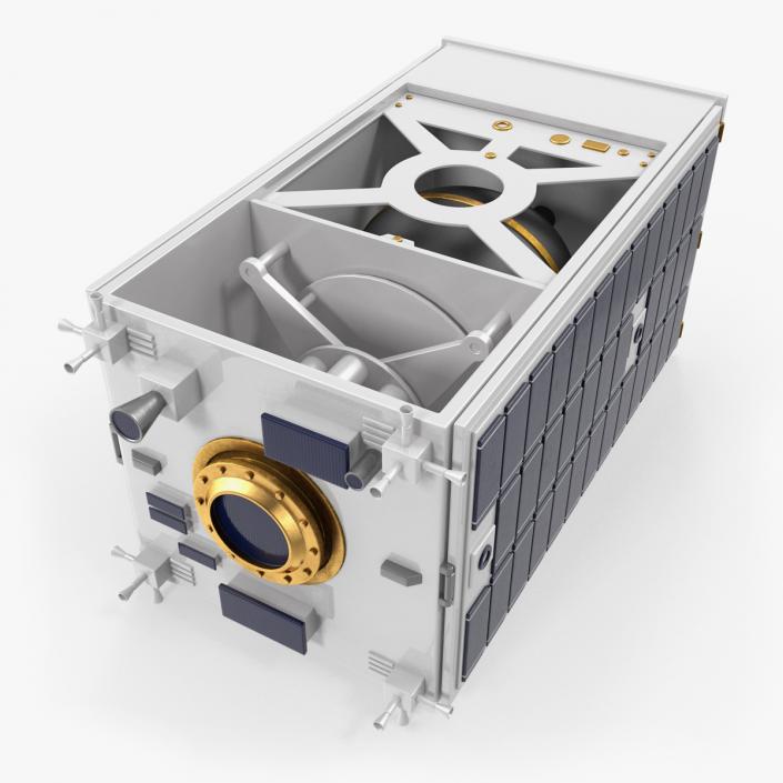 3D Satellite with Collapsed Panels