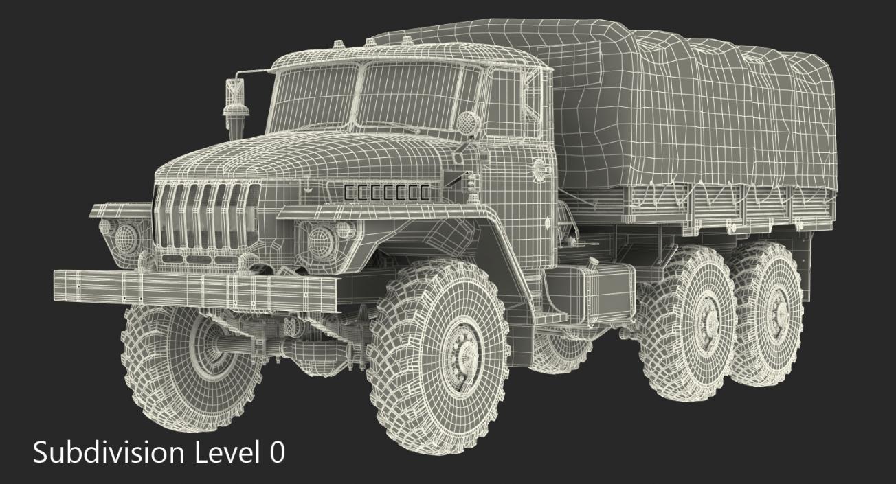 Military Truck URAL 4320 Russian 3D